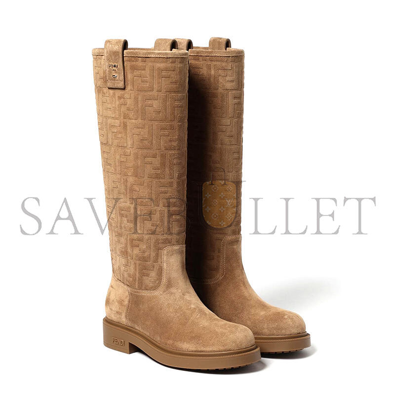FENDI THREAD LIGHT BROWN SUEDE BOOTS 8W8574AY9PF0XFY